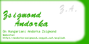 zsigmond andorka business card